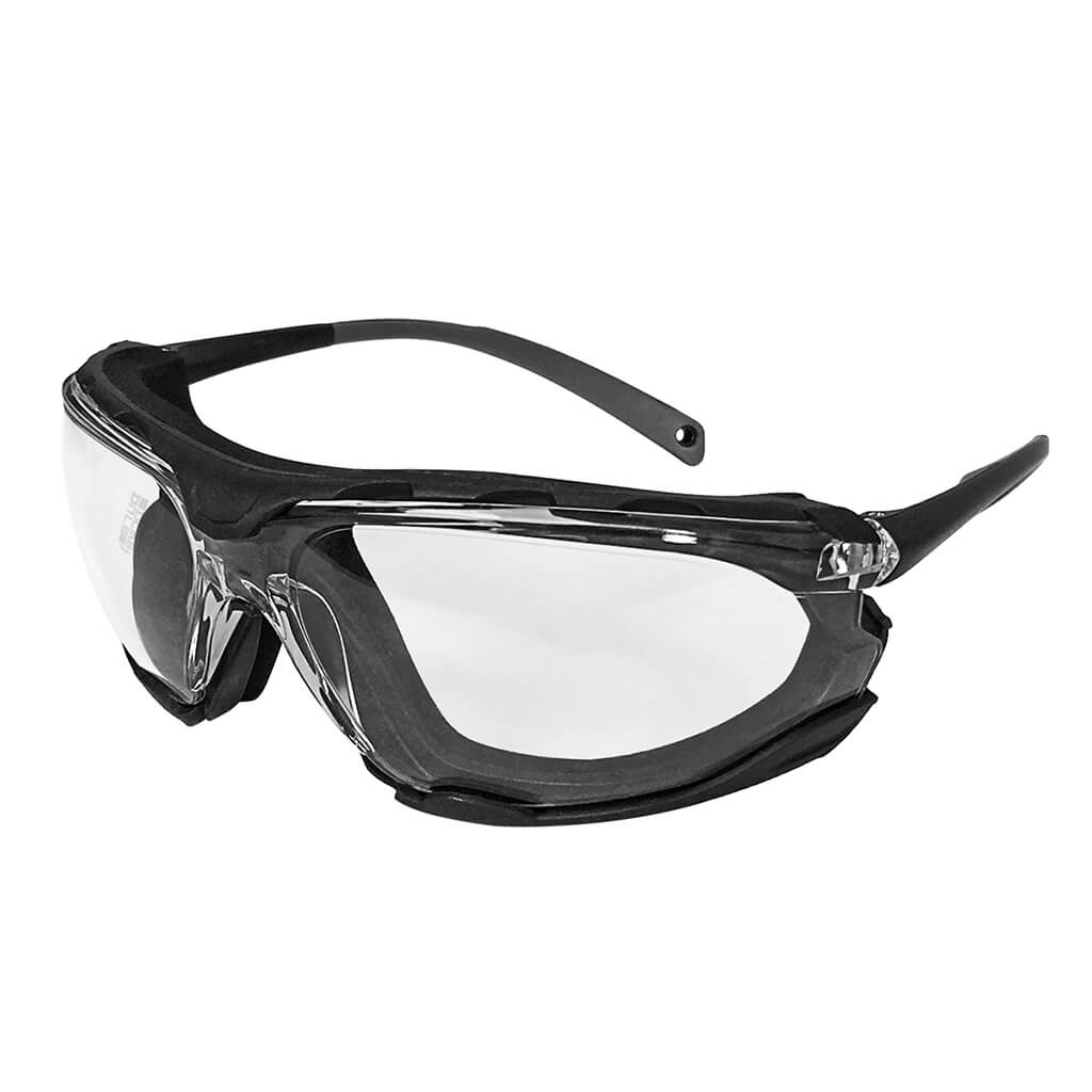 DuraDrive A07-28C Clear Lens Anti-Scratch Anti-Fog Safety Glass with Removable Foam Gasket 