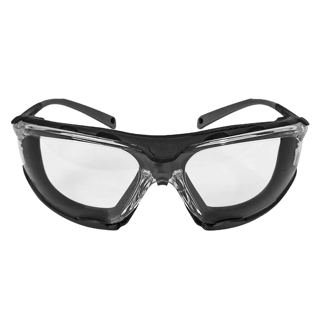 DuraDrive A07-28C Clear Lens Anti-Scratch Anti-Fog Safety Glass with Removable Foam Gasket 