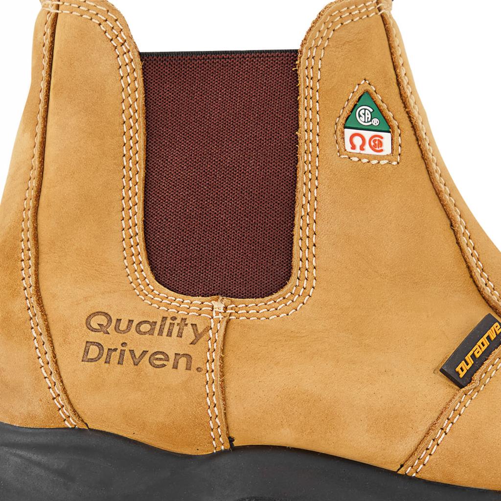 DuraDrive Men's CSA PRONTO 6 in. Wheat Nubuck  Slip-On Metal-Free Water-Resistant Safety Work Boots