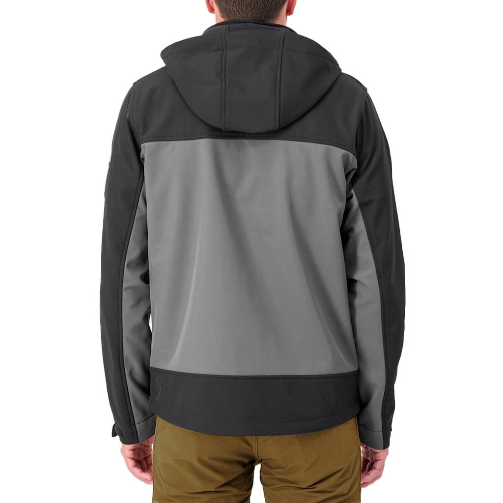 DuraDrive Men's FIGHTER GREEN LABEL Black and Grey Water Resistant Hooded Softshell Jacket