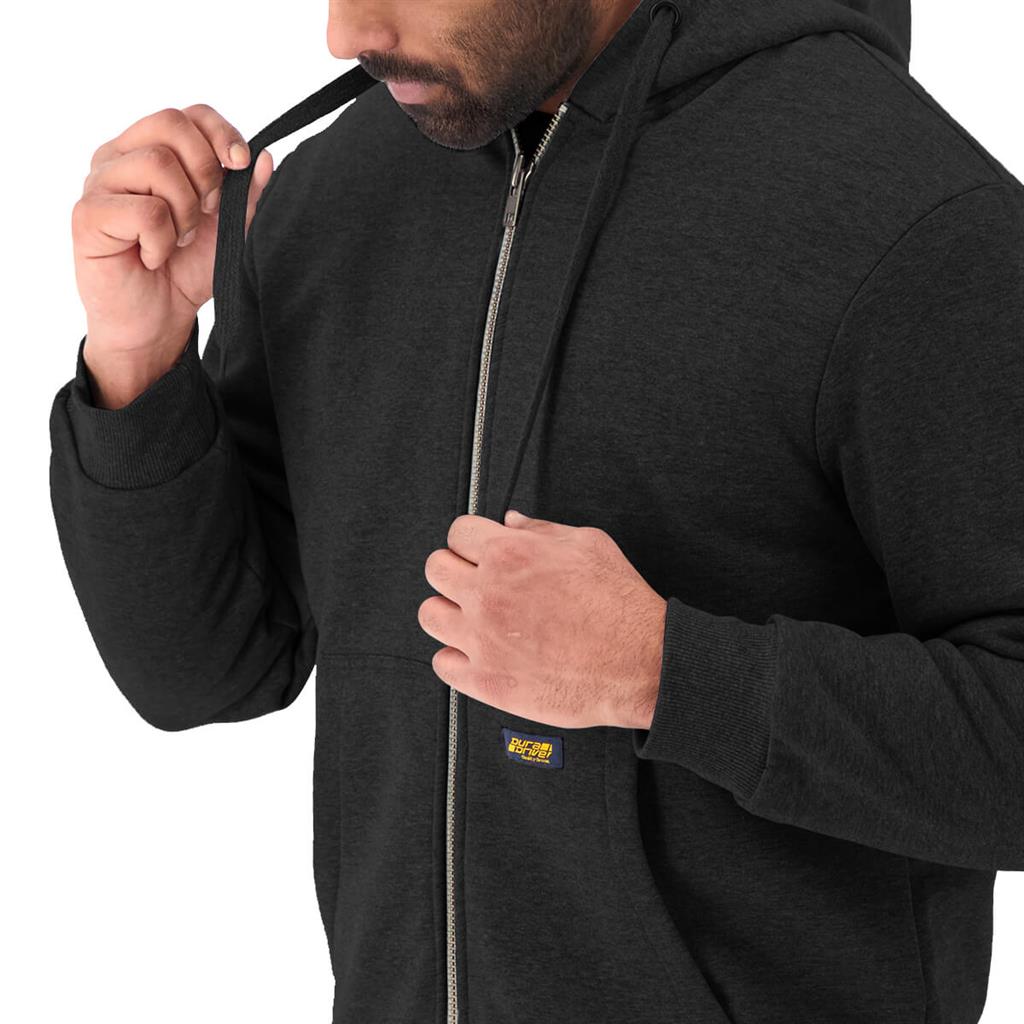 DuraDrive Black Label Waffle Lined Zipper Black Hoodie