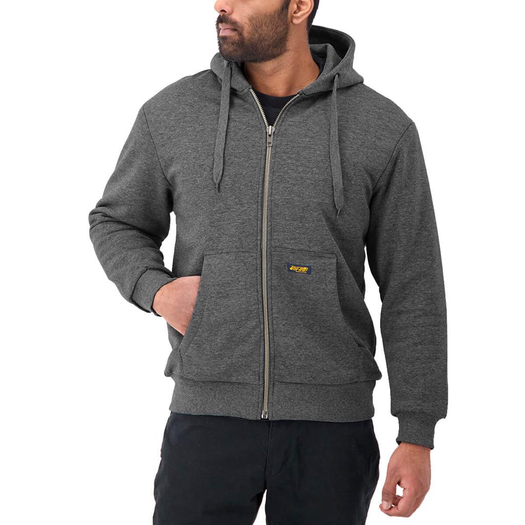 DuraDrive Black Label Waffle Lined Zipper Dark Grey Hoodie