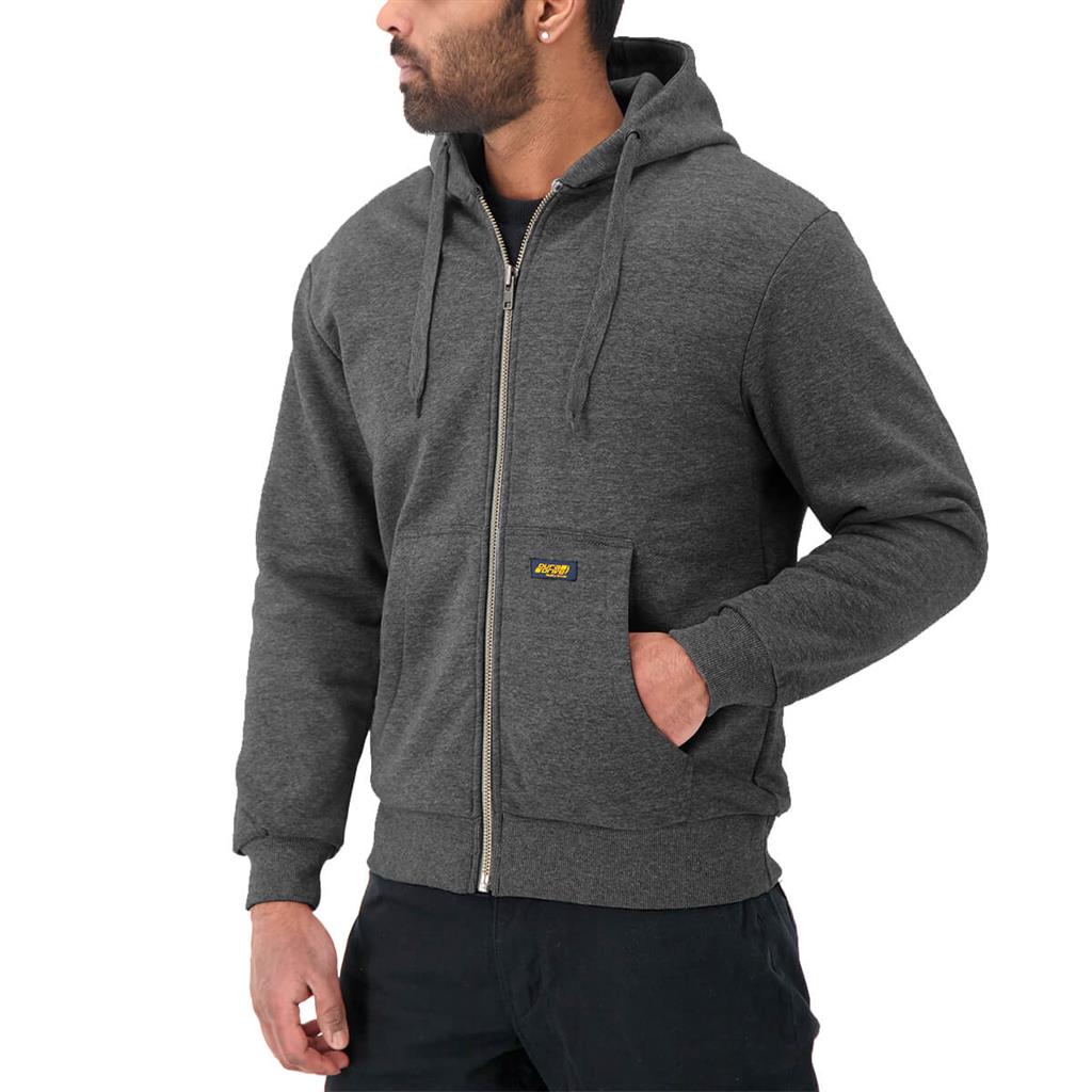 DuraDrive Black Label Waffle Lined Zipper Dark Grey Hoodie