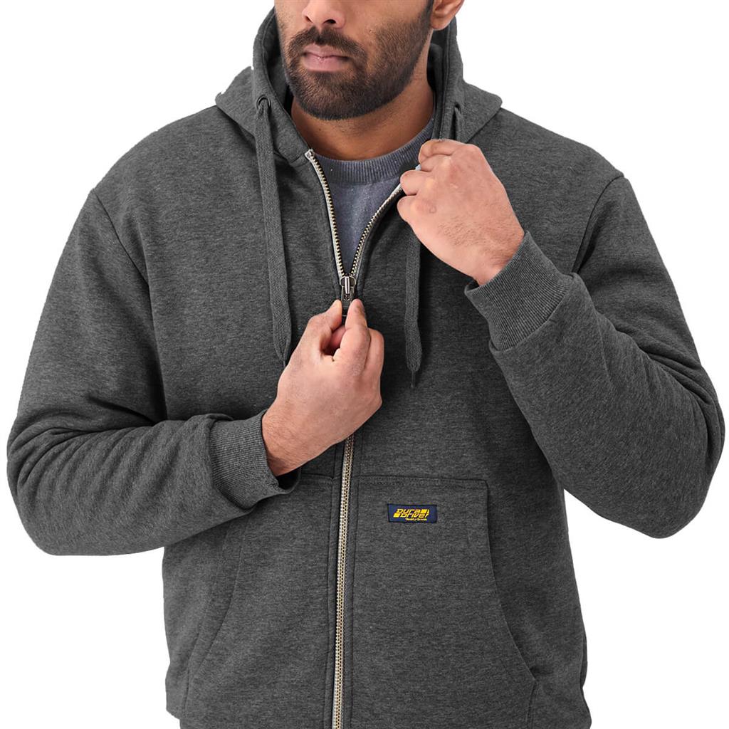 DuraDrive Black Label Waffle Lined Zipper Dark Grey Hoodie