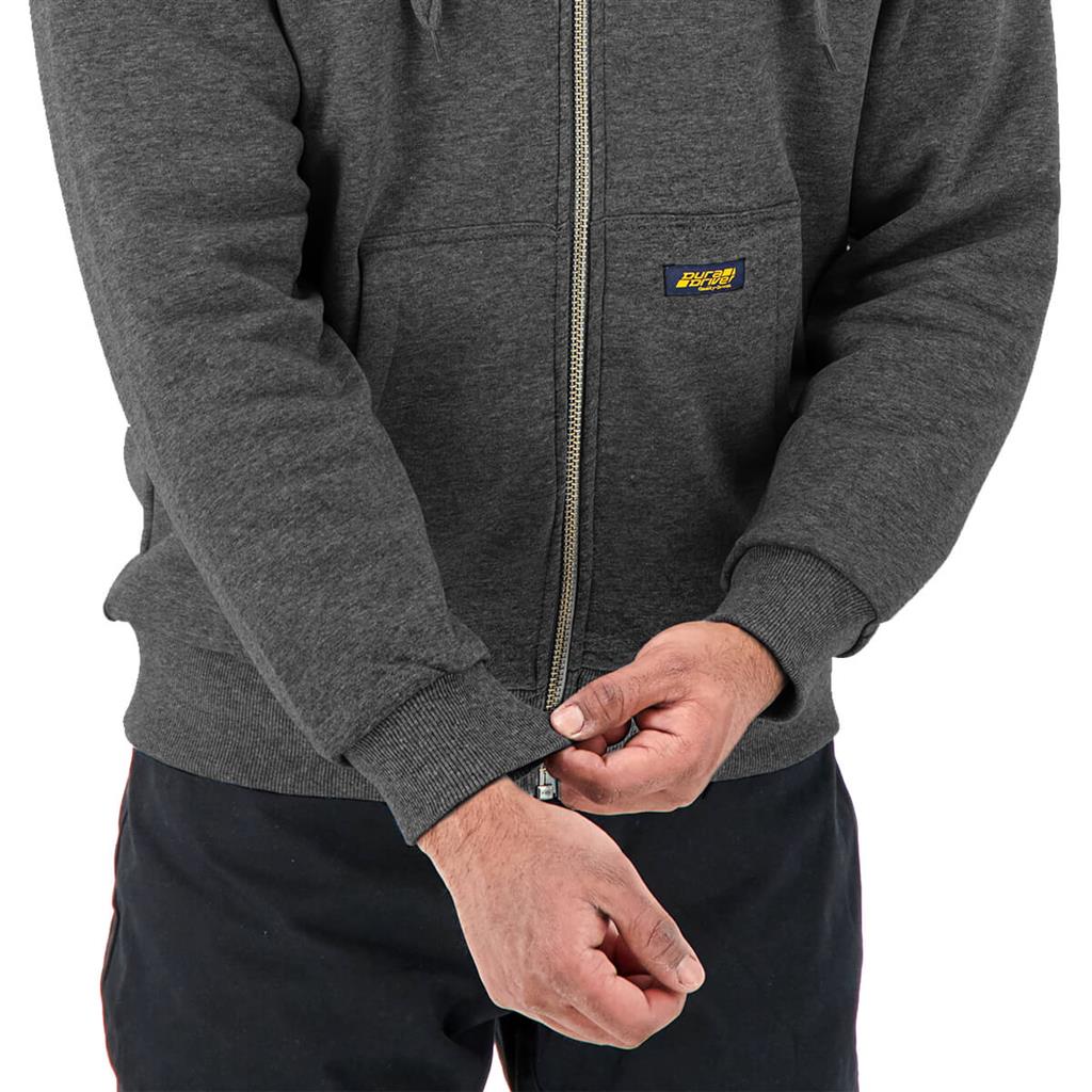 DuraDrive Black Label Waffle Lined Zipper Dark Grey Hoodie