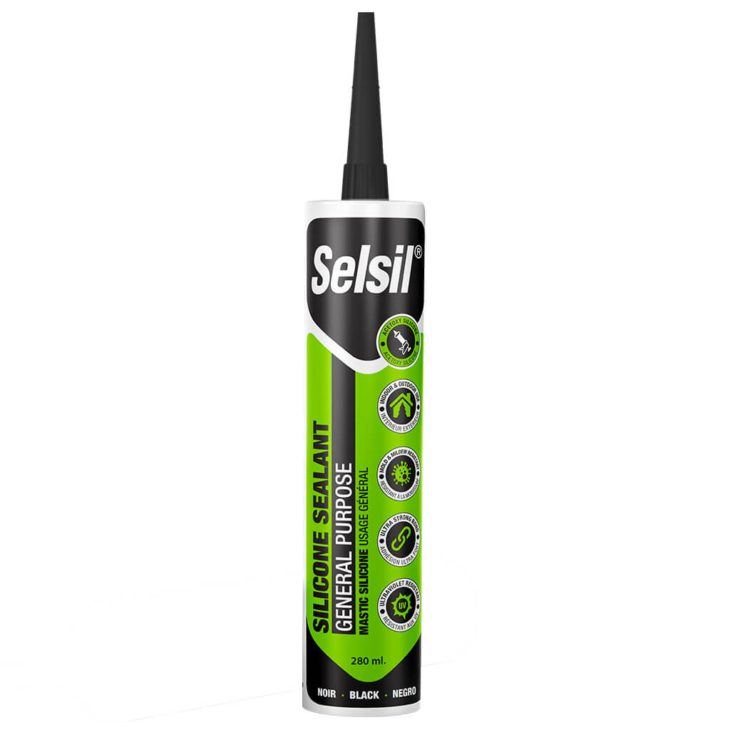 Selsil 280-mL Black General Purpose Silicone Sealant