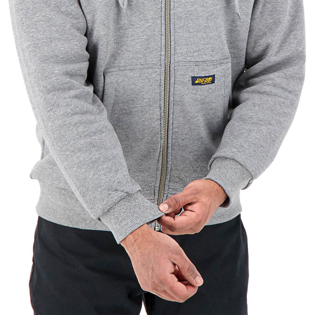 DuraDrive Black Label Waffle Lined Zipper Light Grey Hoodie