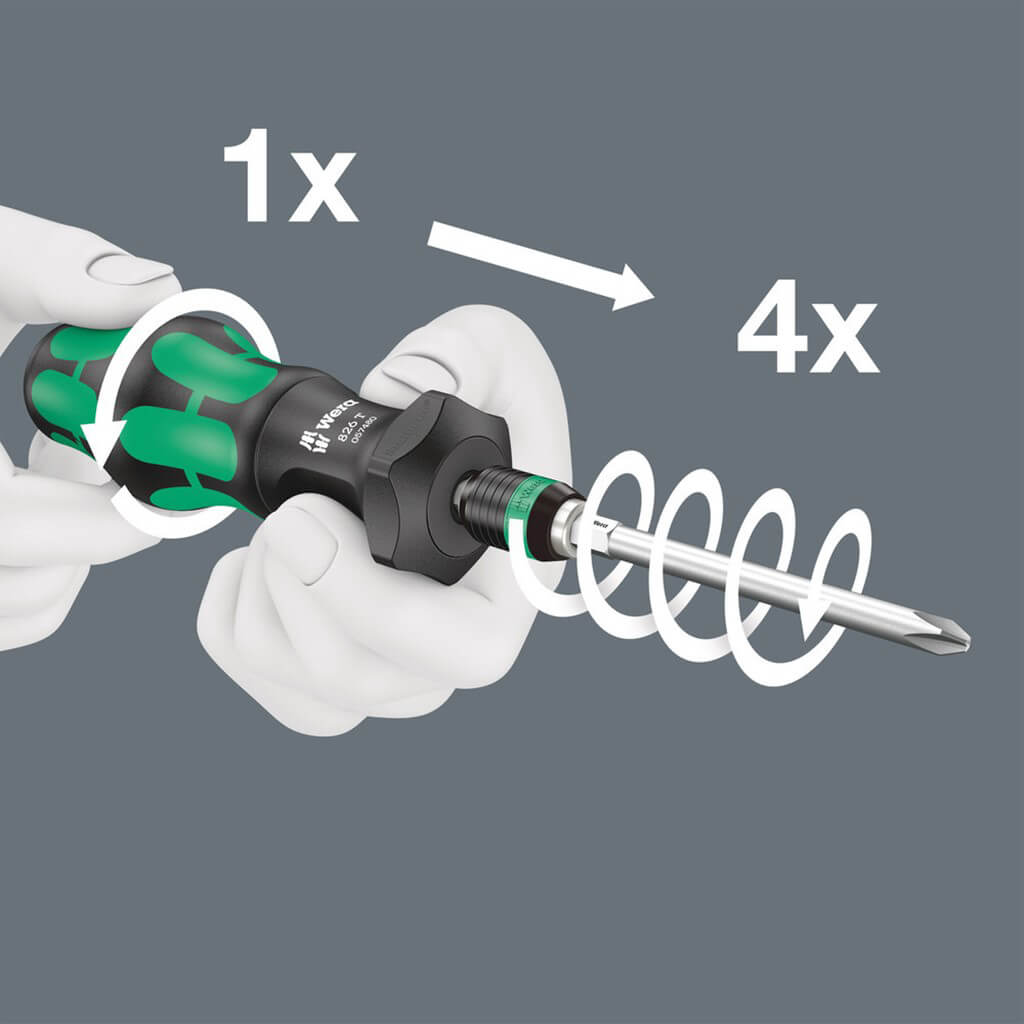  Wera 05057480001 KRAFTFORM Turbo Bit-Holding Screwdriver