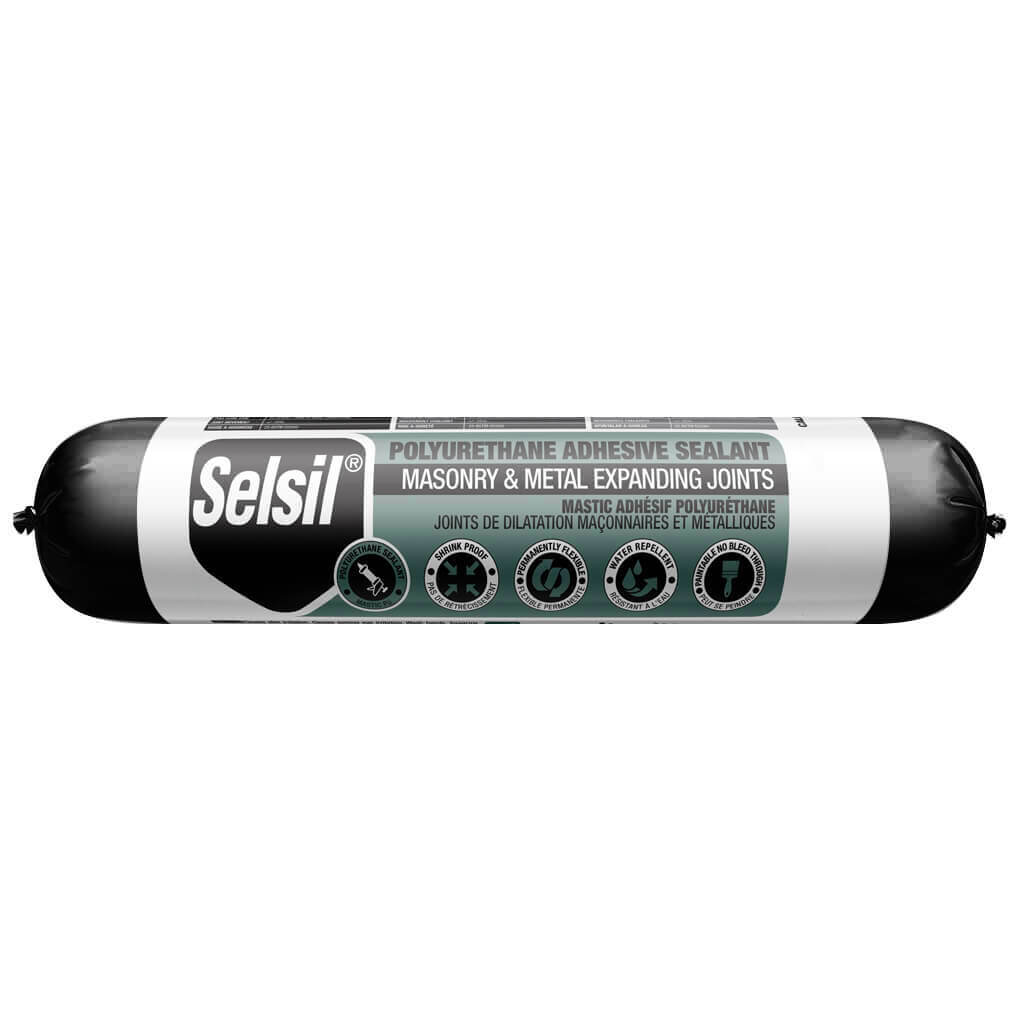 Selsil 600-mL Black Masonry and Metal Expanding Joints Polyurethane Adhesive Sealant Sausage