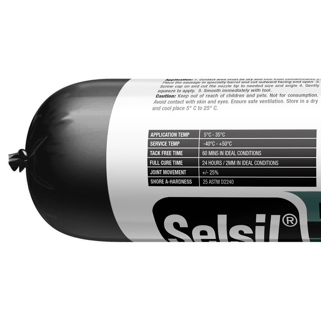 Selsil 600-mL Black Masonry and Metal Expanding Joints Polyurethane Adhesive Sealant Sausage