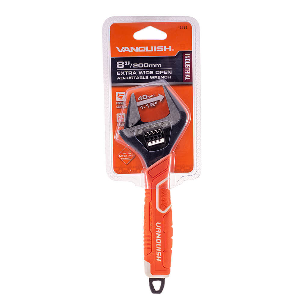 VANQUISH 3152 8 in. EXTRA WIDE-OPEN Adjustable Wrench
