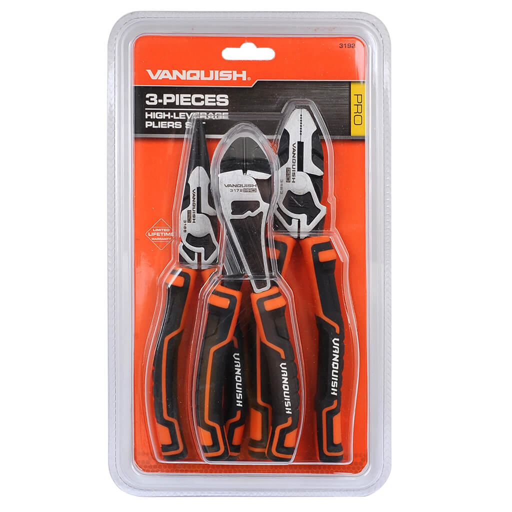 VANQUISH 3192 High Leverage Pliers Set (3-Piece)