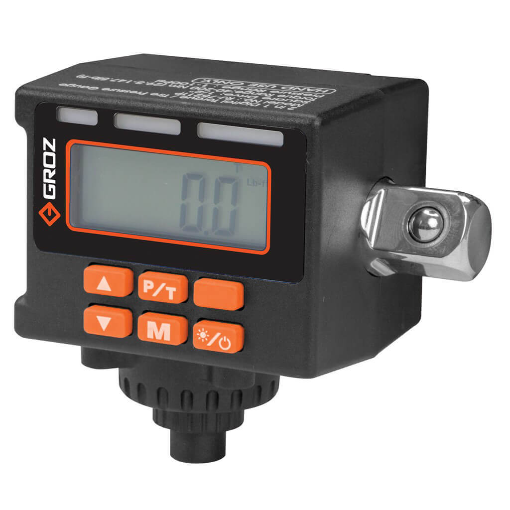 GROZ TQA/D/200/100 1/2 in. Square Drive Digital Torque Adapter with Tire Pressure Gauge