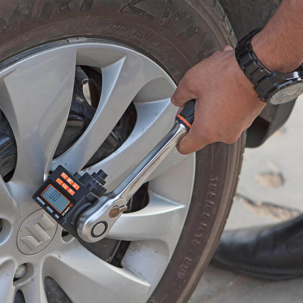 GROZ TQA/D/200/100 1/2 in. Square Drive Digital Torque Adapter with Tire Pressure Gauge