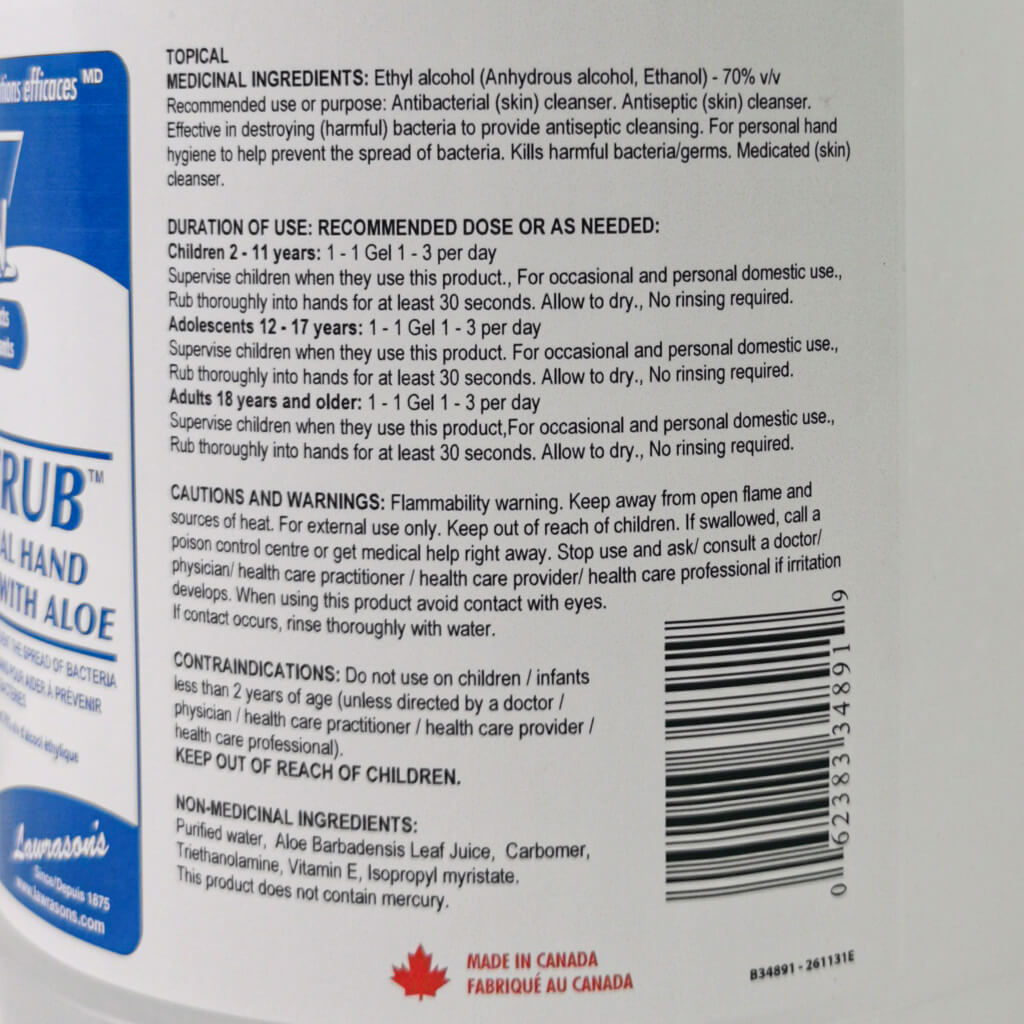 Vision 3.78-Litre 62.5% Alcohol Anti-Bacterial Aloe Hand Sanitizer