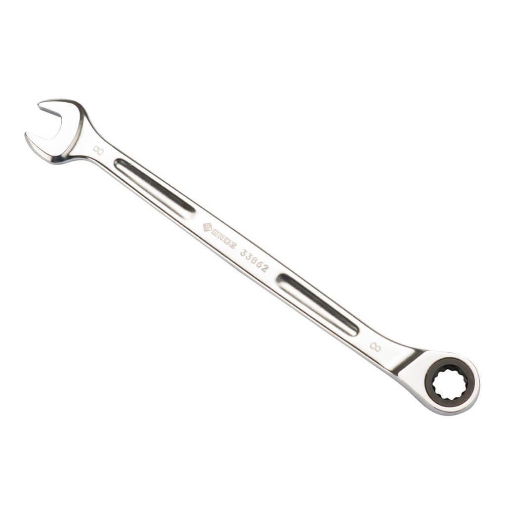 GROZ CSP/XRT/8/UG 8mm Extra-Long Combination Non-Reversible Ratcheting Wrench