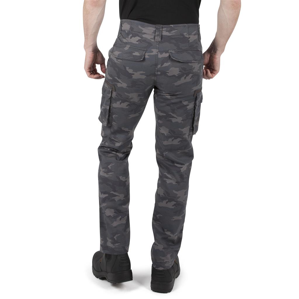 DuraDrive Men's INVICTA Grey Camouflage Cargo Work Pants with Knee-Pad Pockets