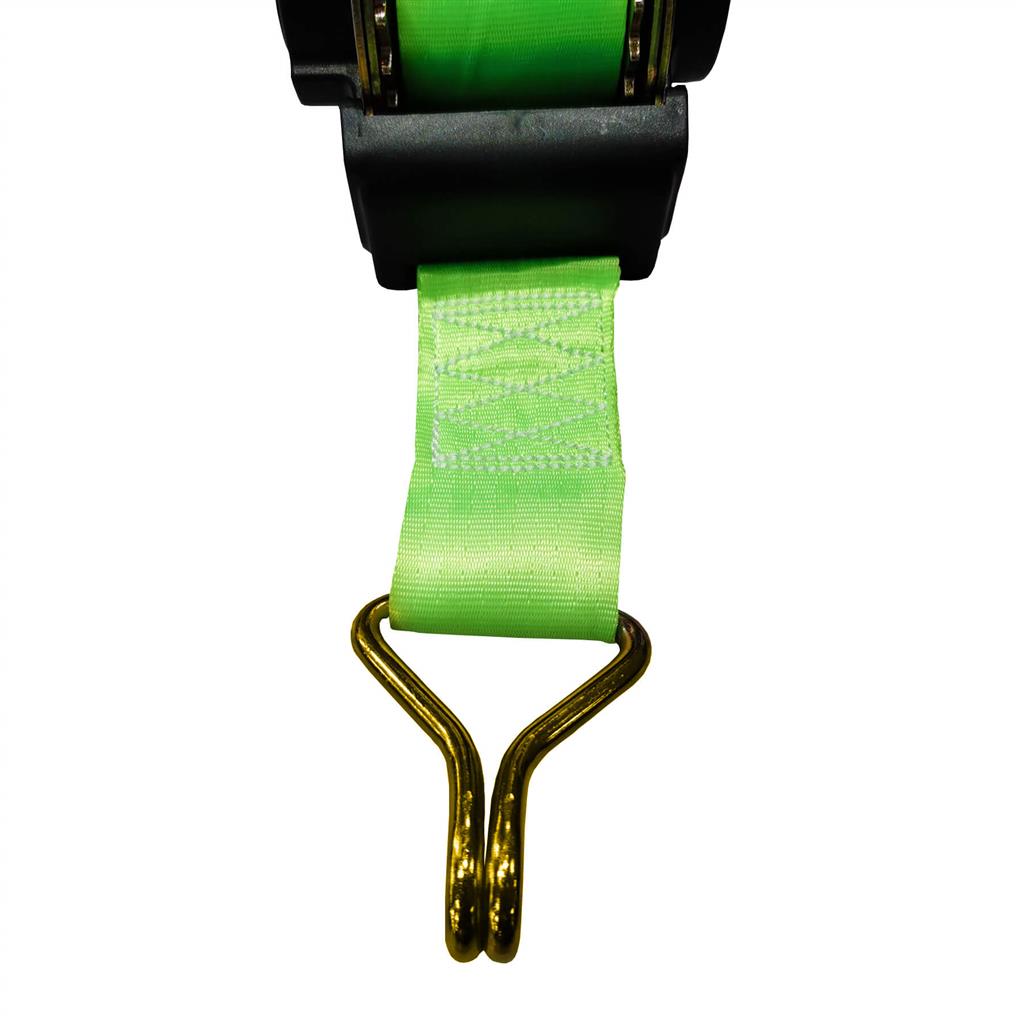 Gekko AH-606 2 in. x 15 ft. 1,100 lb. Working Load Limit Spring Retractable Ratchet Tie Down Strap with J-Hooks