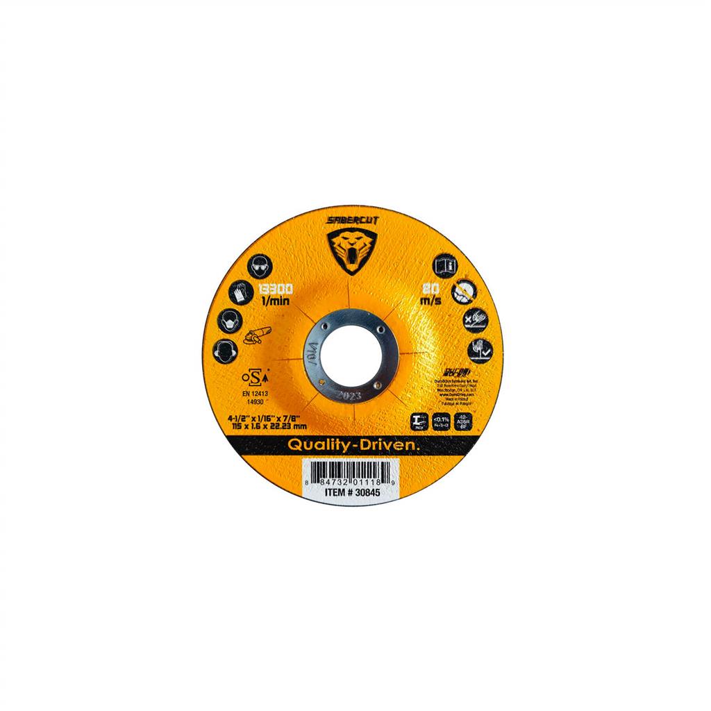 SABERCUT 4-1/2 in. x 1/16 in. x 7/8 in.  Depressed Centre Metal Cut-Off Wheel