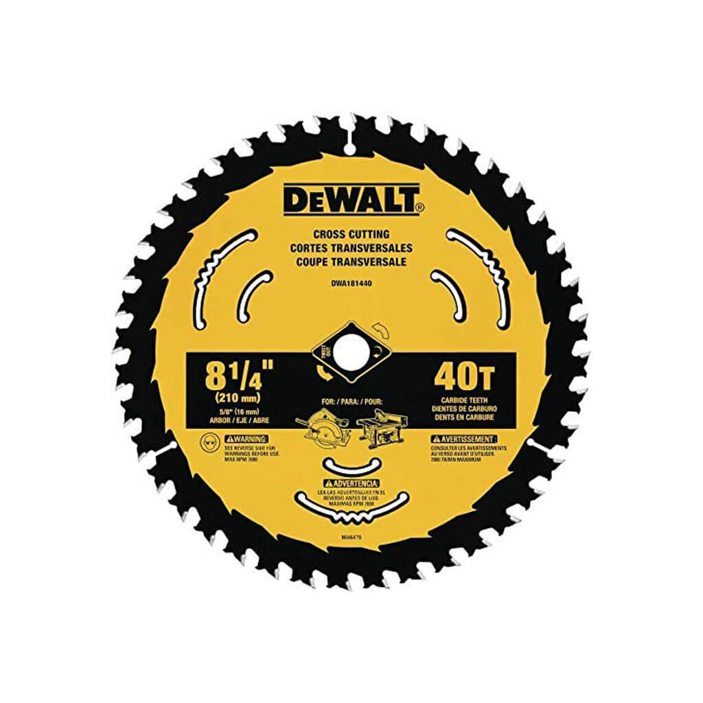 DEWALT DWE7485+DW7451+DWA181440 8-1/4 in. Compact Jobsite Table Saw with Stand and Blade