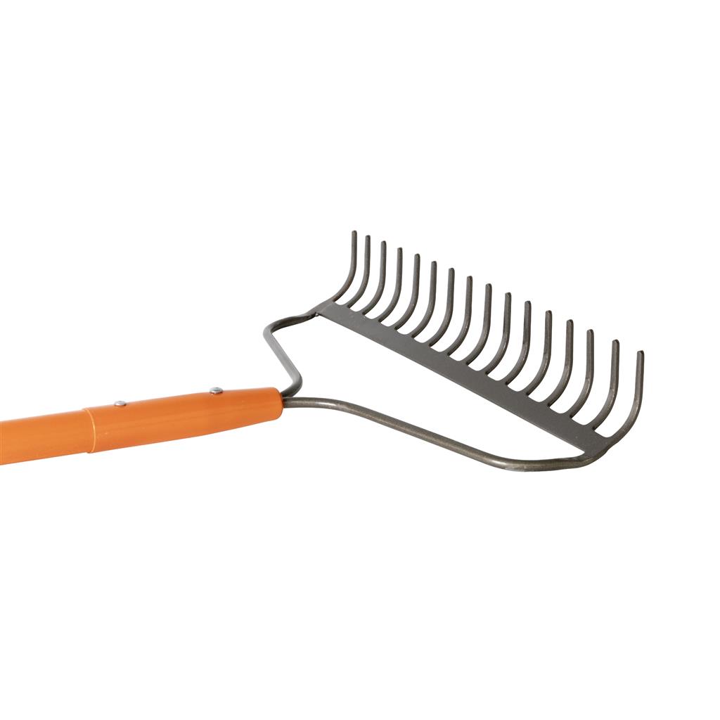 DuraDrive R101-16FL 68 in. 16-Tine Fibreglass Long Handle Hardened Steel Head Bow Rake