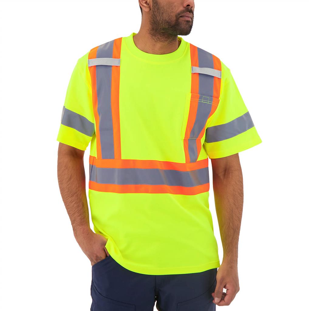 DuraDrive Men's Deluxe Yellow Hi-Vis Short Sleeve Cotton Rich Safety T-Shirt