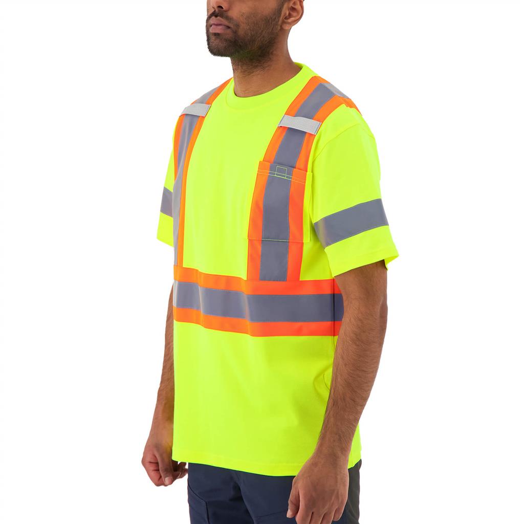 DuraDrive Men's Deluxe Yellow Hi-Vis Short Sleeve Cotton Rich Safety T-Shirt