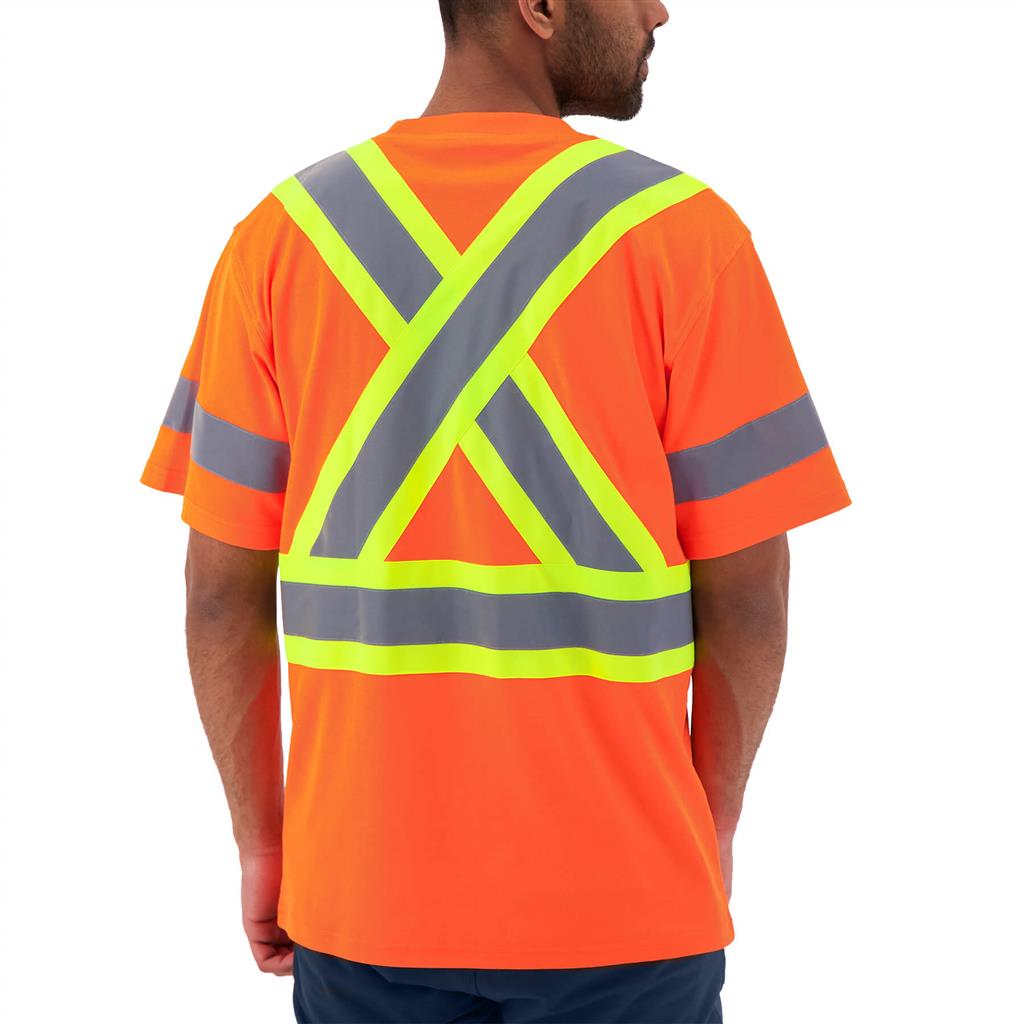 DuraDrive Men's Deluxe Orange Hi-Vis Short Sleeve Cotton Rich Safety T-Shirt