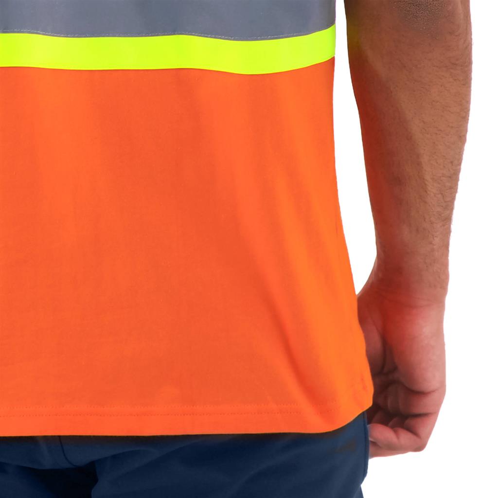 DuraDrive Men's Orange Hi-Vis Short Sleeve Cotton Safety T-Shirt