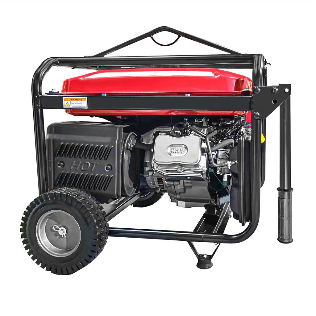 DuraDrive DP8000XEC 7,100-Watt 420cc Gas Generator with Wheeled Cart and Lifting Hook