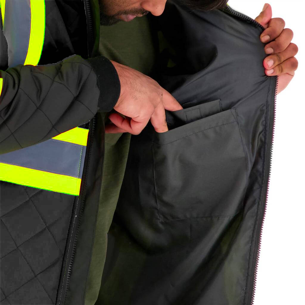 DuraDrive Men's Black Hi-Vis Lined Freezer Jacket