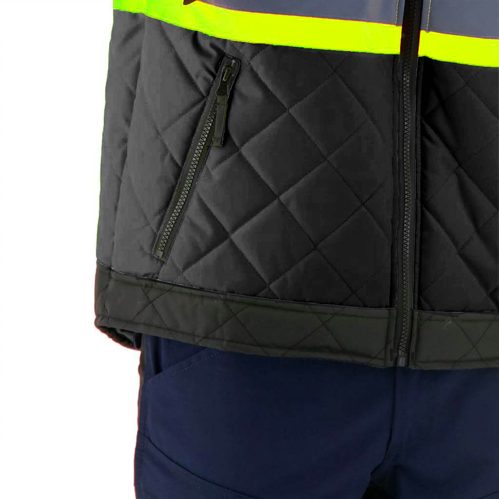 DuraDrive Men's Black Hi-Vis Lined Freezer Jacket