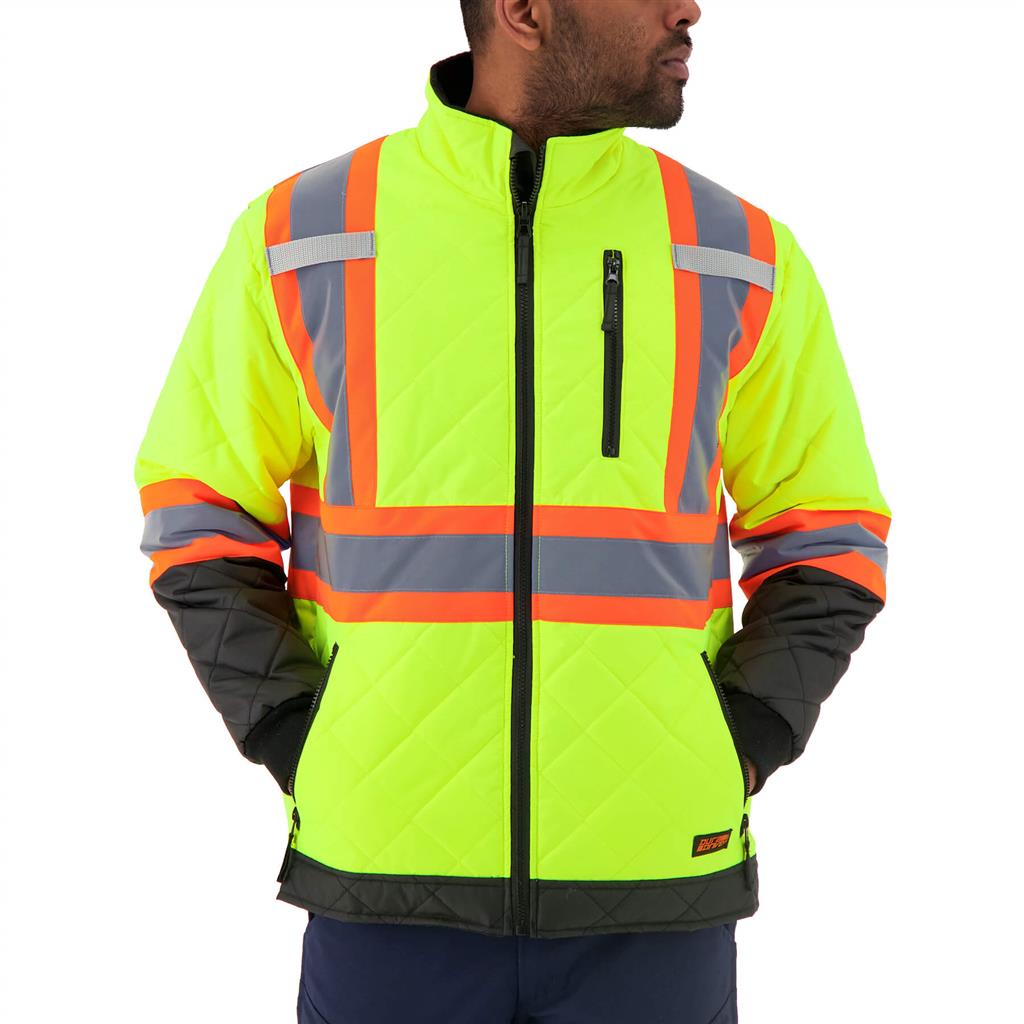 DuraDrive Men's Yellow Hi-Vis Lined Freezer Jacket