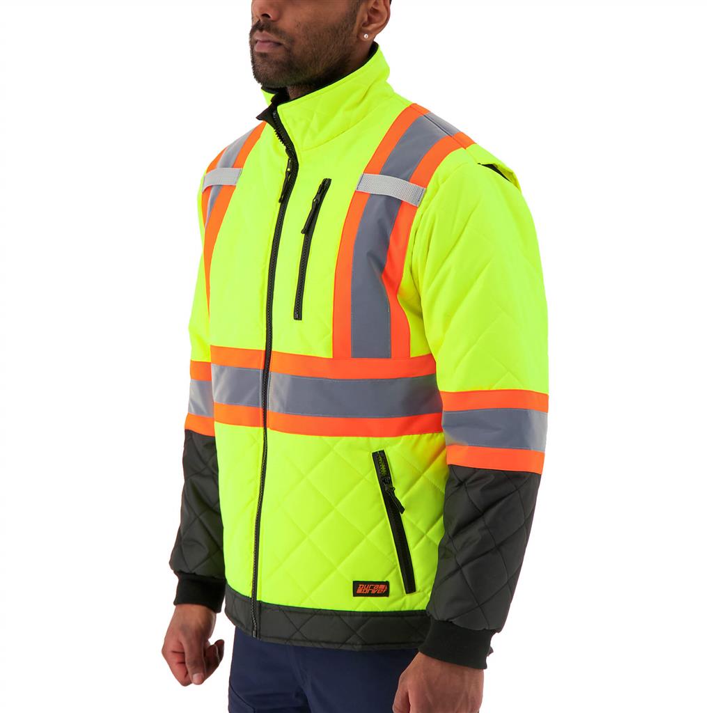 DuraDrive Men's Yellow Hi-Vis Lined Freezer Jacket