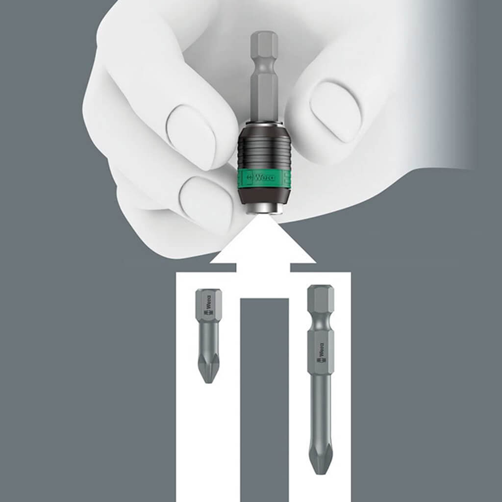 Wera 05056440001 Bit-Check 30 Universal 1 Rapidaptor Bit holder and Bit Set (30-Piece)