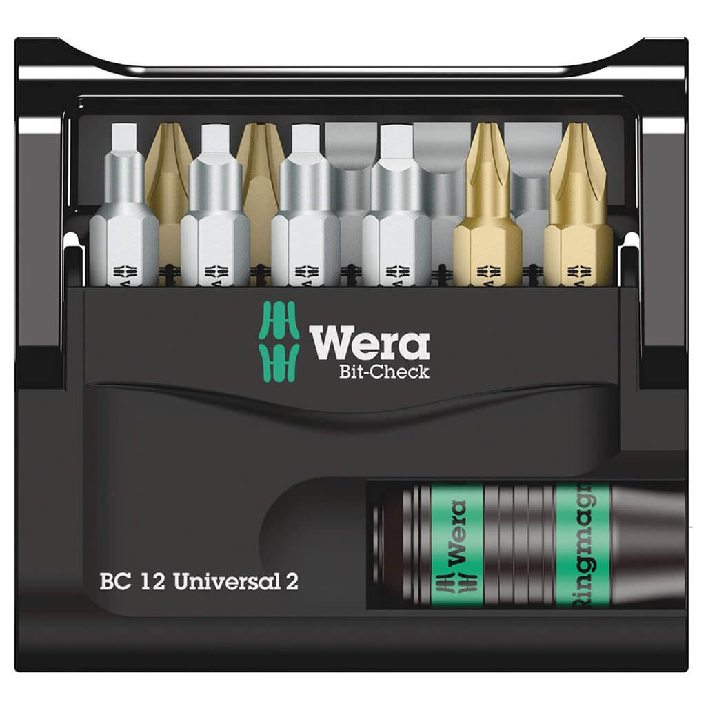 Wera 05136387001 Bit-Check 12 Universal 2 Rapidaptor Bit Holder and Bit Set (12-Piece)