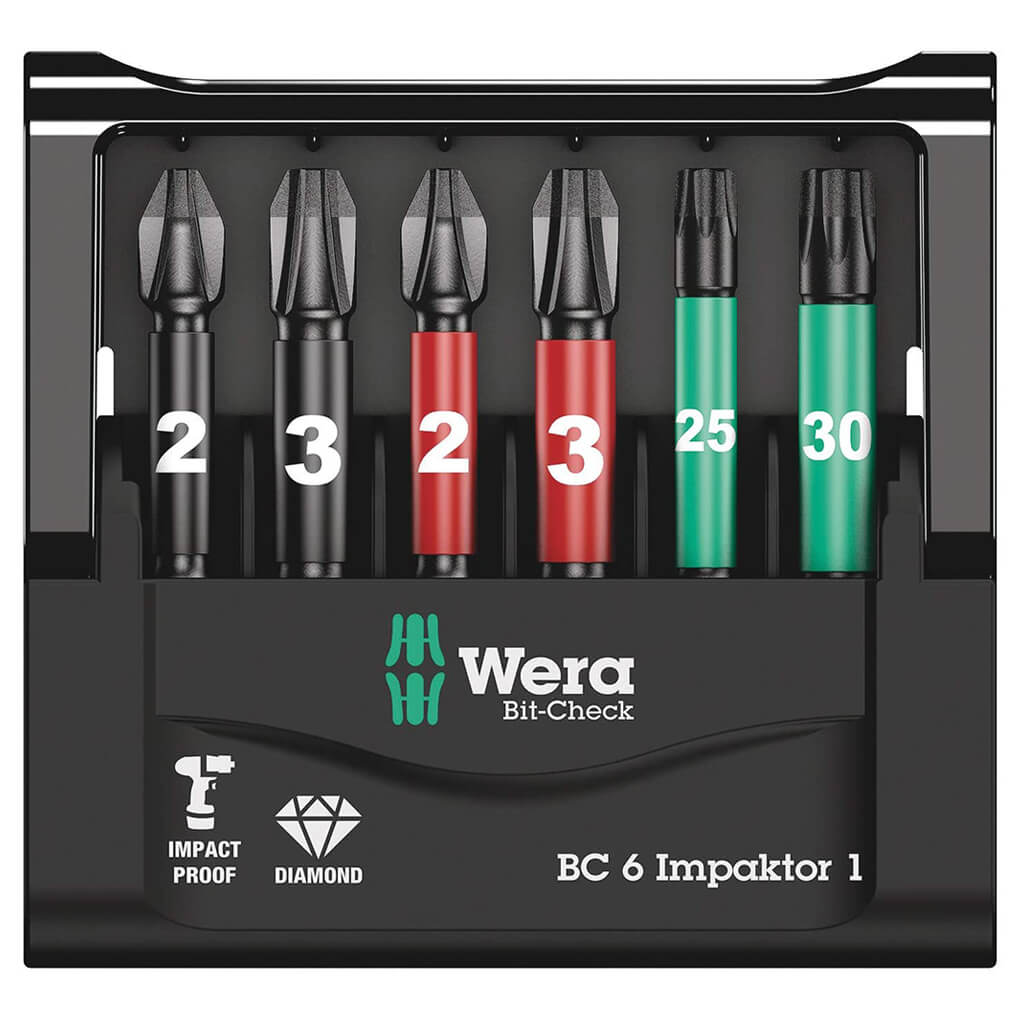 Wera 05136383001 Bit-Check 6 Impaktor 2 Bit Set (6-Piece)