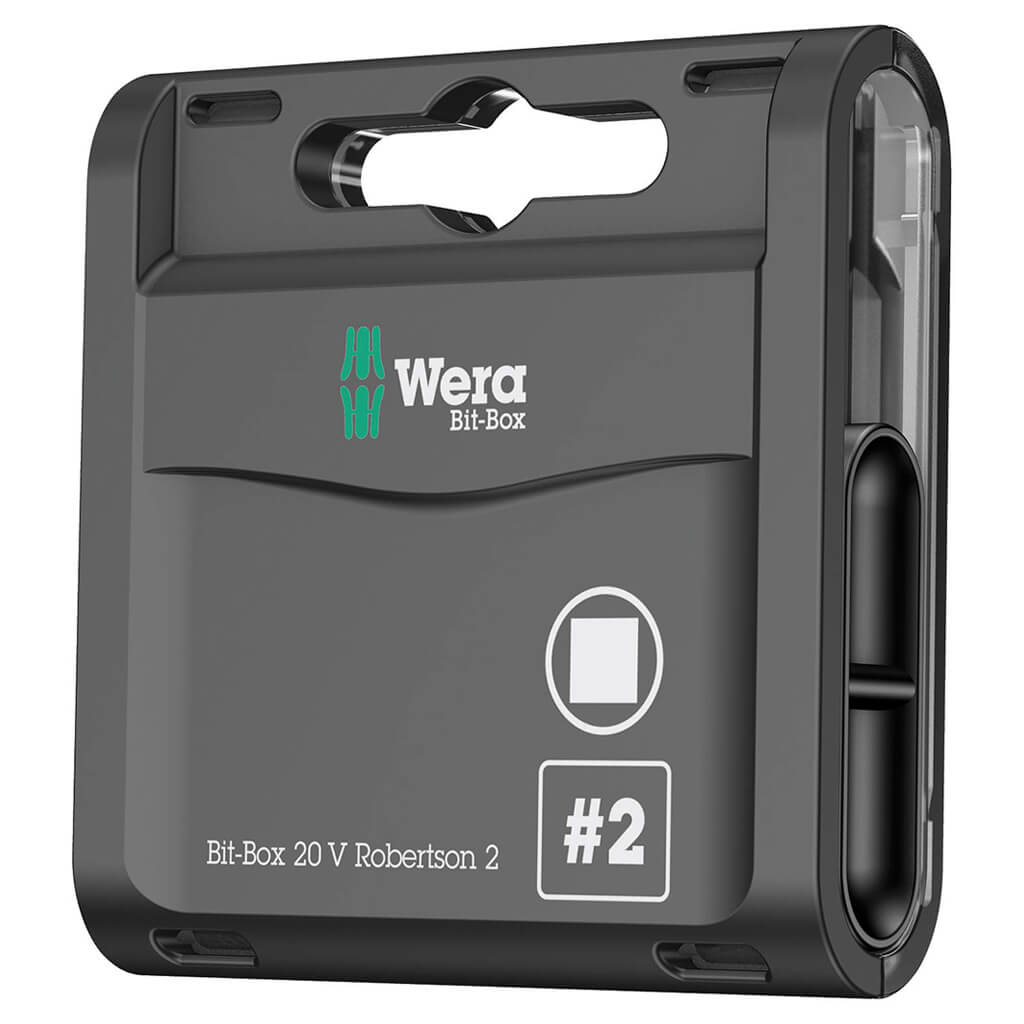 Wera 05057790001 868/1 V Square #2 x 25 mm Bit-Box Robertson Bits (20-Pack)