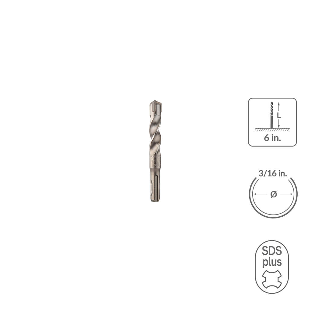 SABERCUT Assorted 6 in. SDS PLUS 3-Cutter Carbide Tip Concrete & Rebar Drill Bit (5-Piece)
