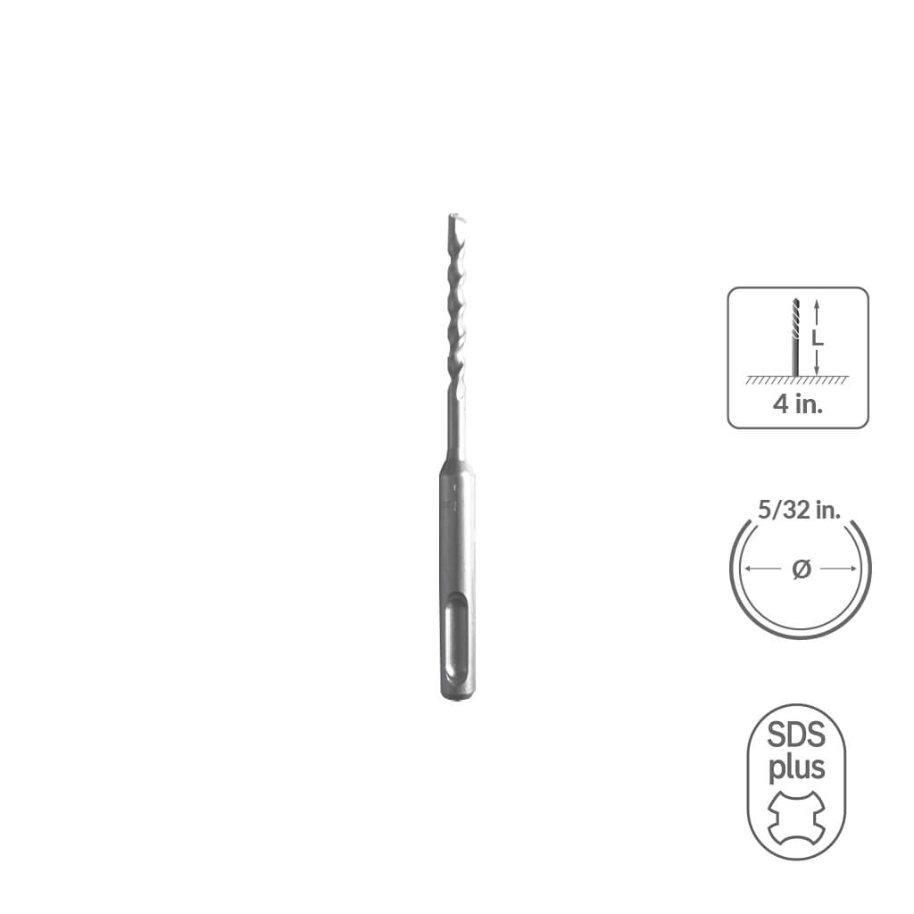 SABERCUT  5/32 in. x 4 in. SDS PLUS 2-Cutter Carbide Tip Concrete Drill Bit