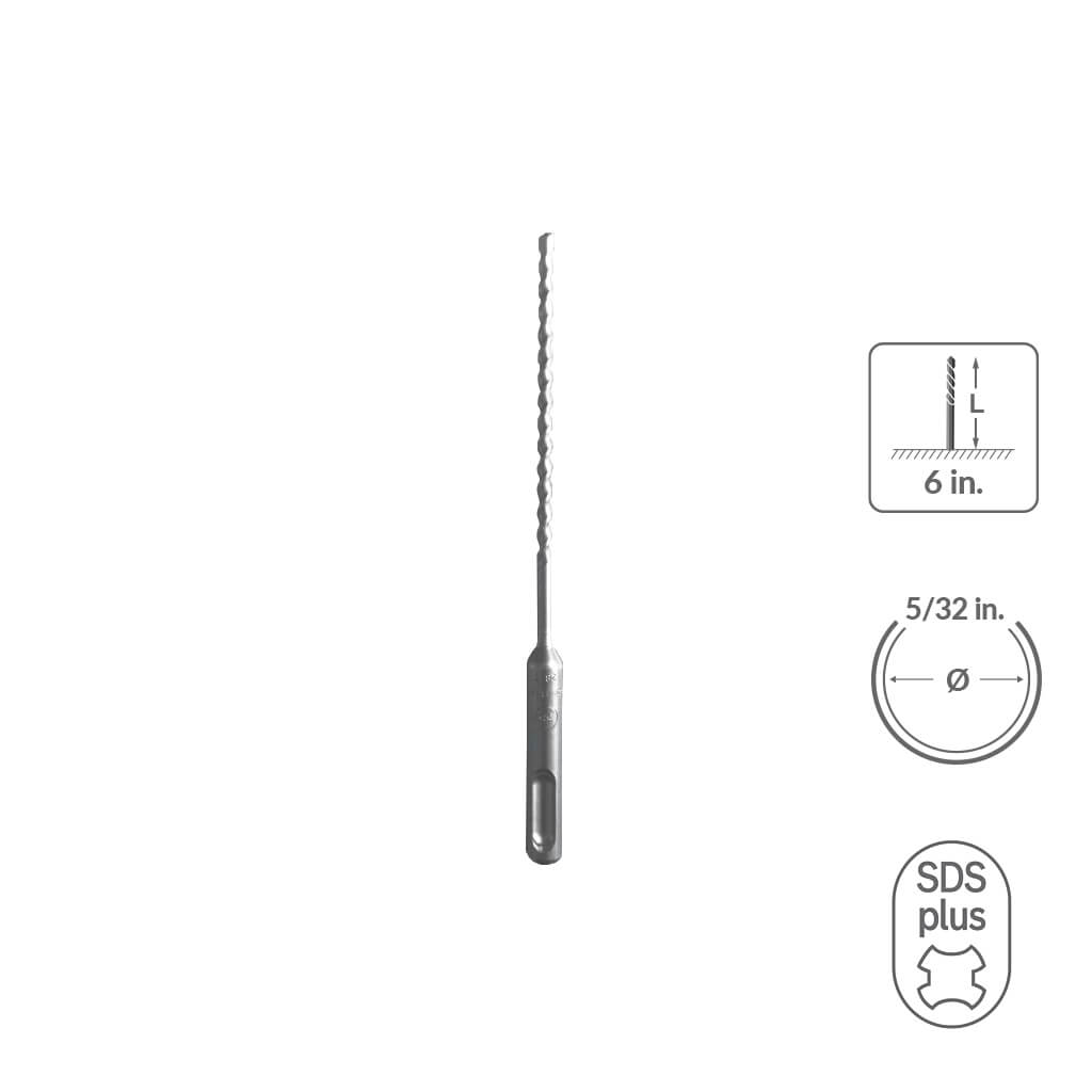 SABERCUT  5/32 in. x 6 in. SDS PLUS 2-Cutter Carbide Tip Concrete Drill Bit