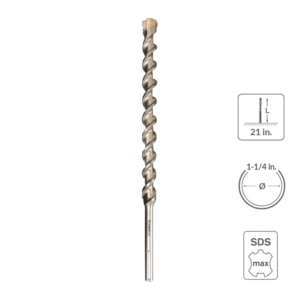 SABERCUT  1-1/4 in. x 21 in. SDS MAX 6-Cutter Carbide Tip Concrete & Rebar Hammer Drill Bit