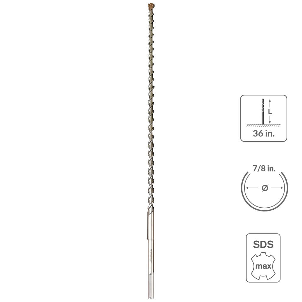 SABERCUT 7/8 in. x 36 in. SDS MAX 6-Cutter Carbide Tip Concrete & Rebar Hammer Drill Bit