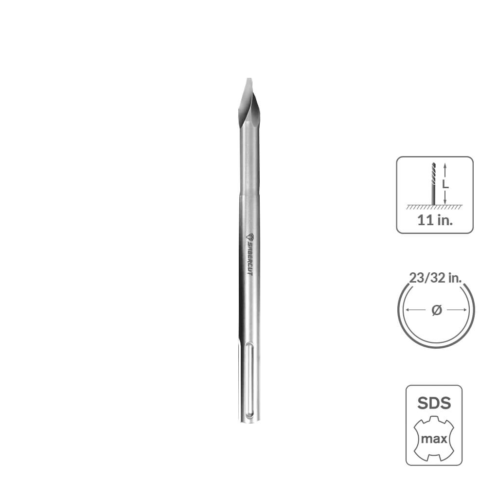 SABERCUT 23/32 in. x 11 in. SDS MAX Helix Pointed Chisel Bit