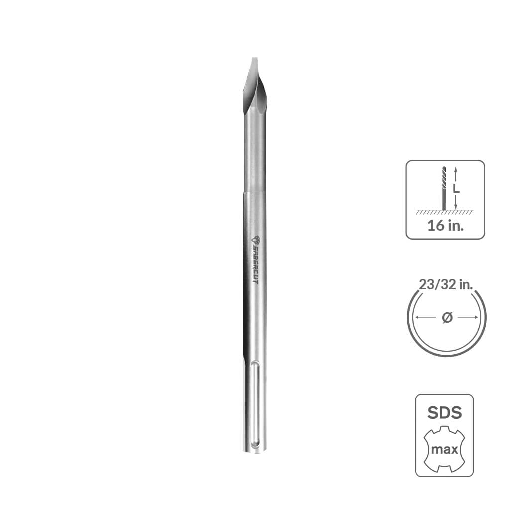 SABERCUT 23/32 in. x 16 in. SDS MAX Helix Pointed Chisel Bit