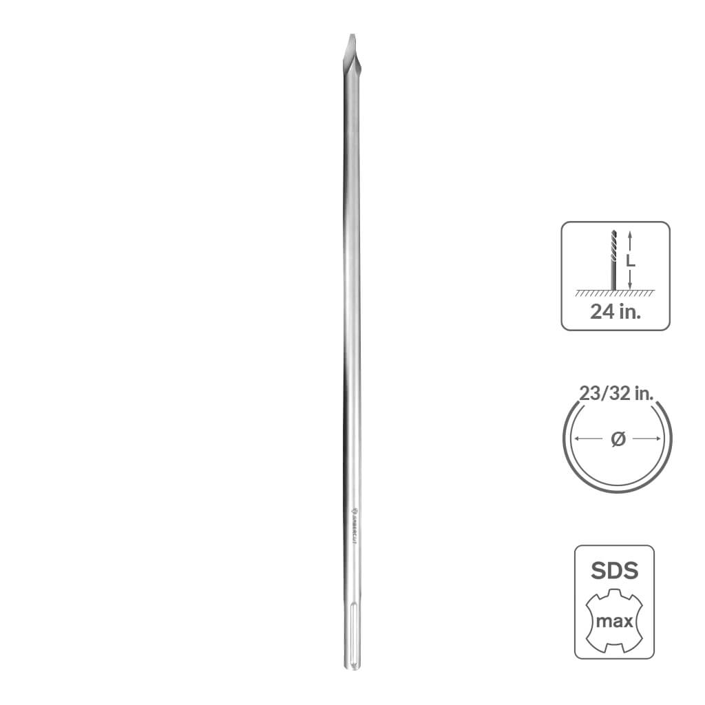 SABERCUT 23/32 in. x 24 in. SDS MAX Helix Pointed Chisel Bit