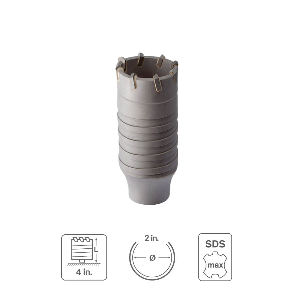 SABERCUT  2 in. x 4 in. SDS MAX Carbide Core Bit Cup (Part 1 of 3)