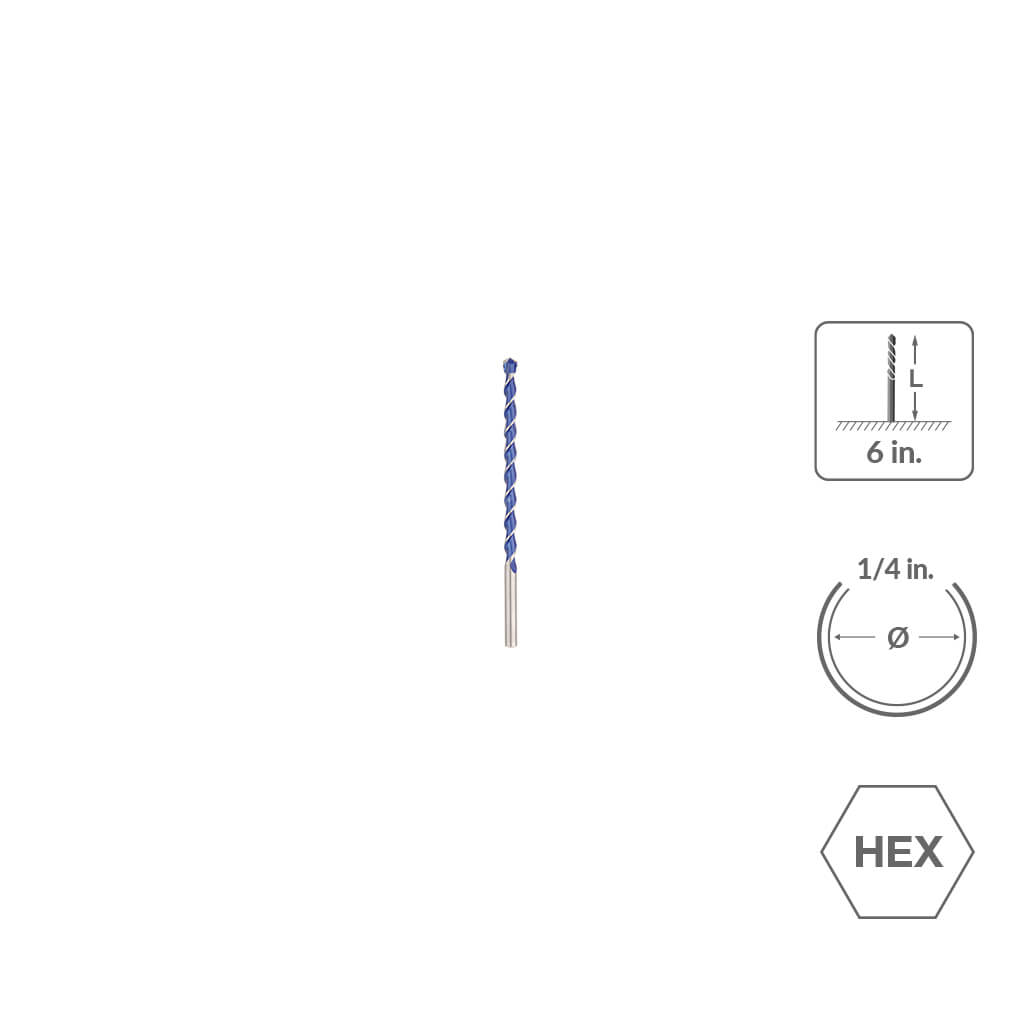 SABERCUT 1/4 in. x 6 in. 4-Cutter MultiMaterial Drill Bit