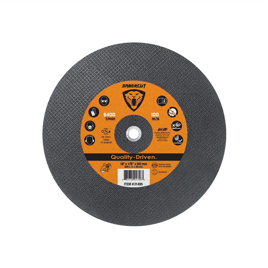 SABERCUT 12 in. x 1/8 in. x 20 mm Type 1 Abrasive Metal Cutting Cut-Off Blade