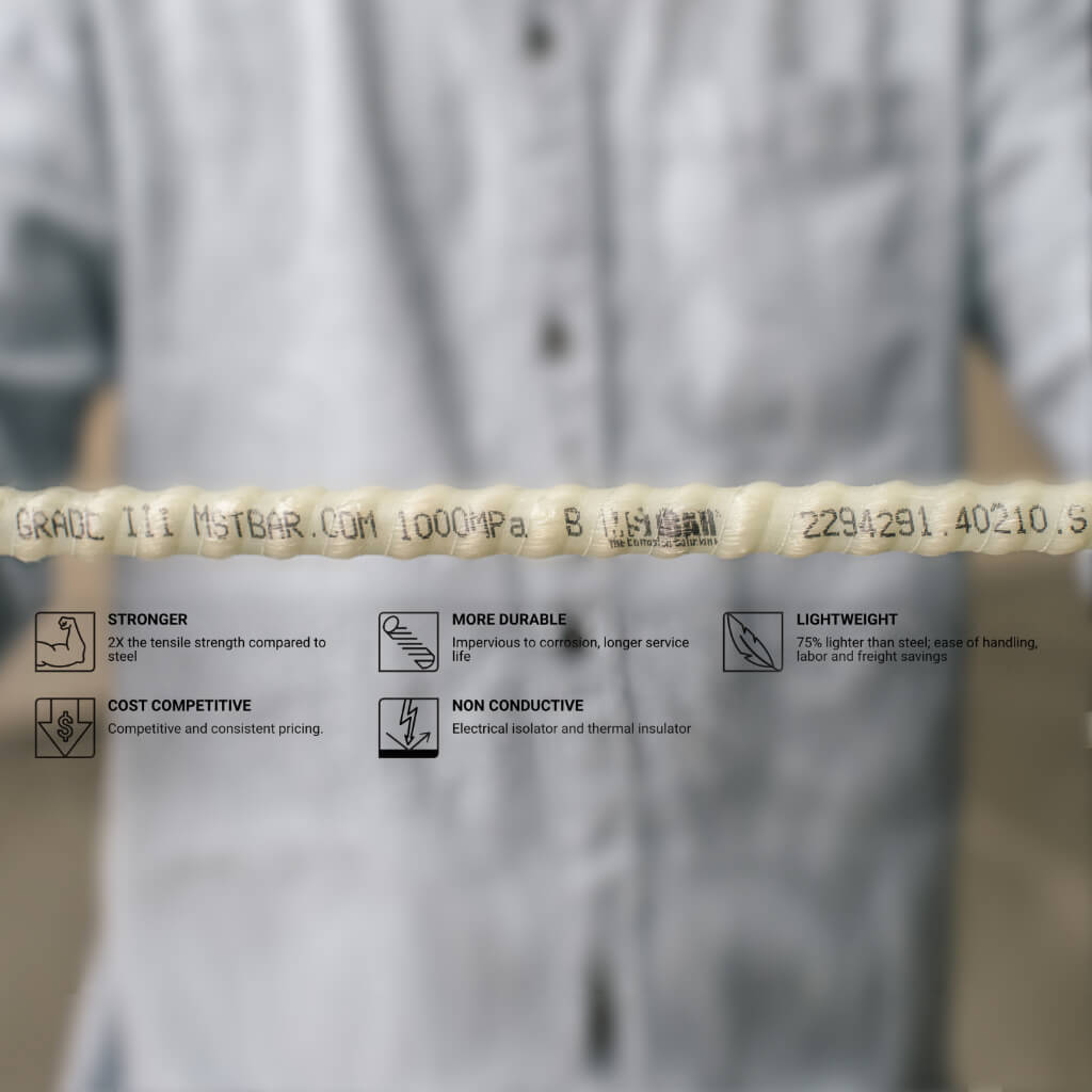 MST-BAR 15 mm x 10 ft. Fibreglass Rebar